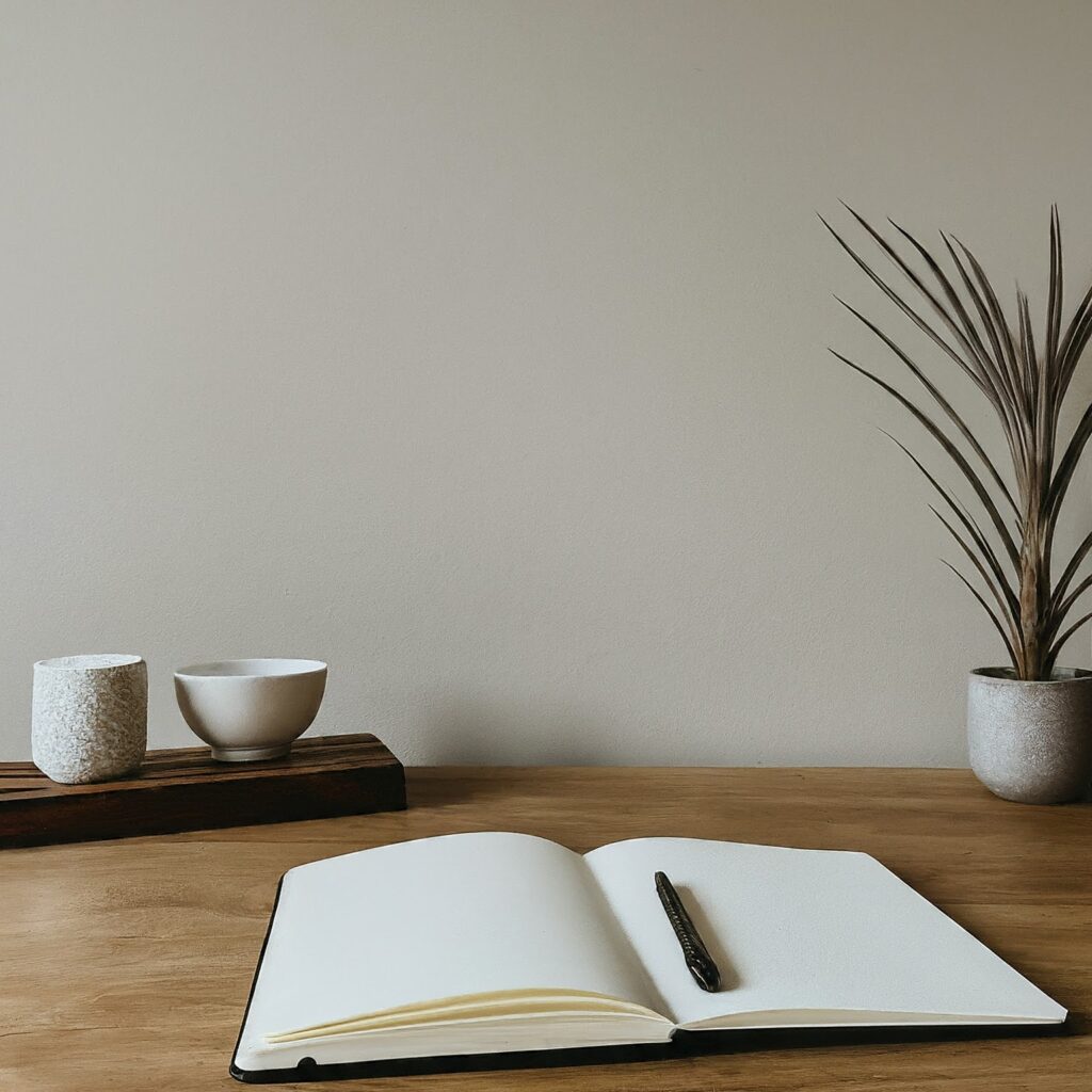 A clean, distraction free area for you to buckle down and write. 